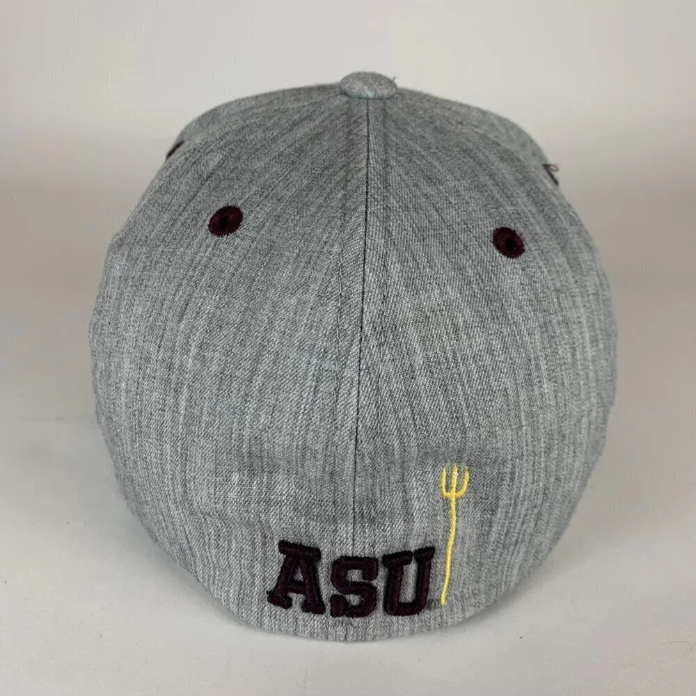 Arizona State Sun Devils NCAA Retro Gray Zephyr Fitted Hat Mens Medium New